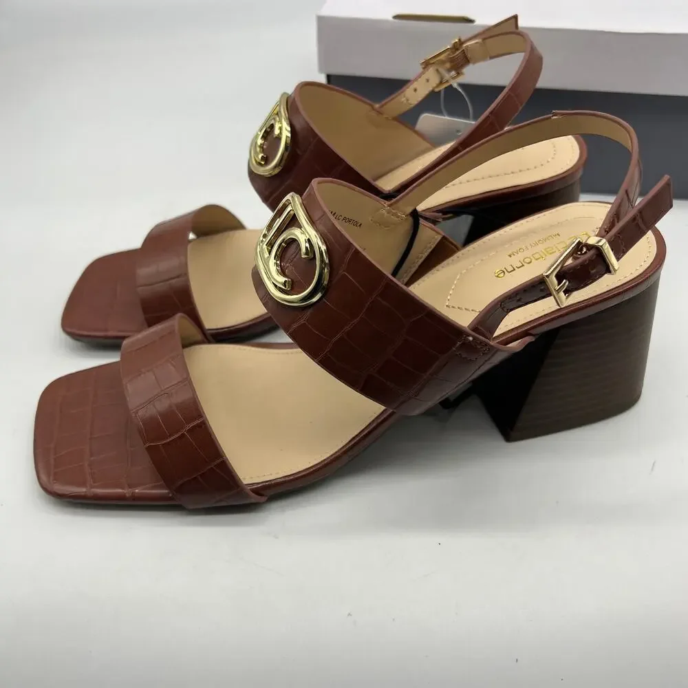 Liz Claiborne Womens Portola Heeled Sandals Cognac Brown Size 10M